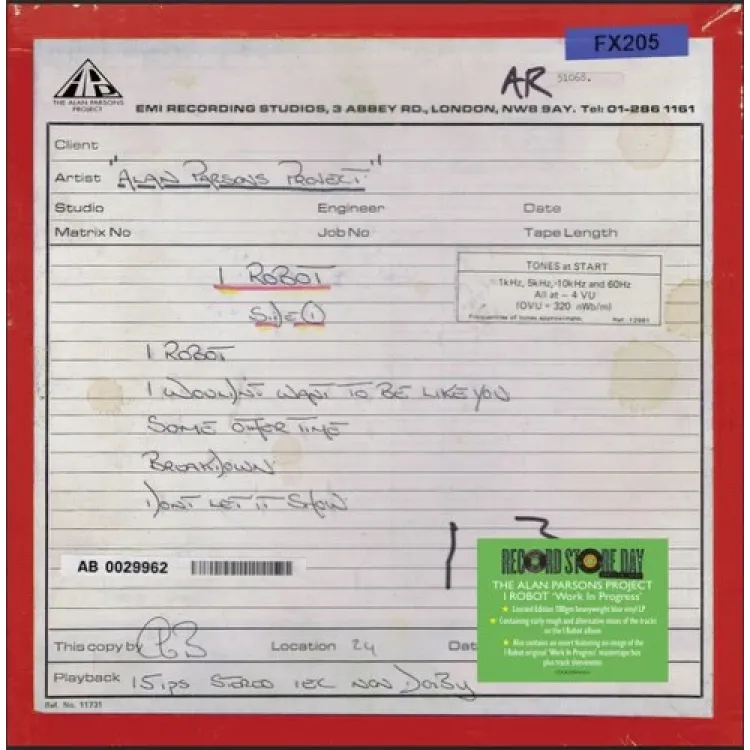 I Robot Work In Progress LP BLUE RSD 2025