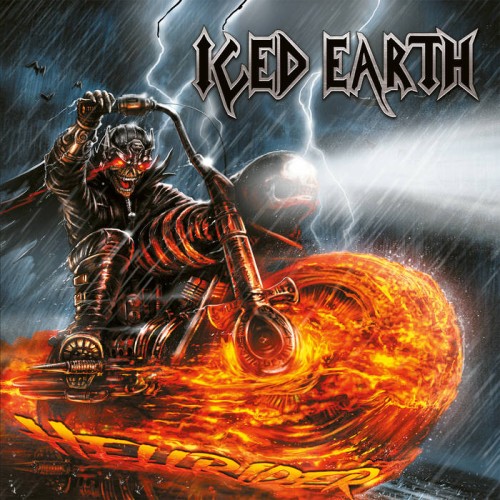 ICED EARTH - Hellrider (ORANGE YELLOW SILVER SPLATTER)