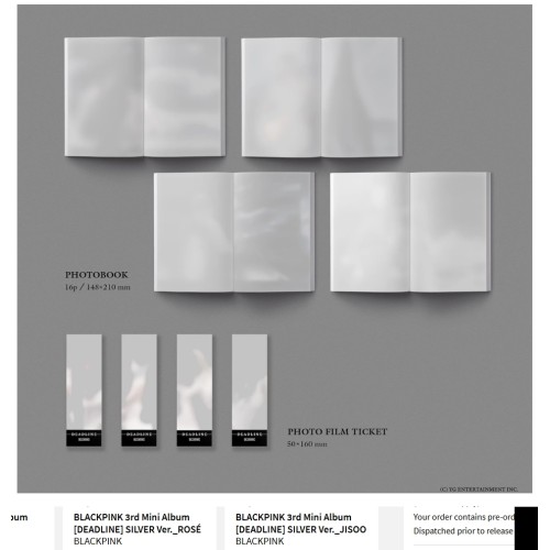 BLACKPINK - 3rd MINI ALBUM [DEADLINE] SILVER Ver._JISOO