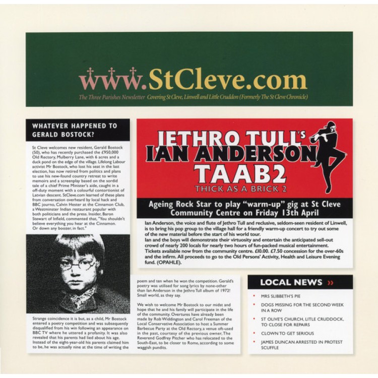 Jethro Tull's Ian Anderson - Thick As A Brick 2 LP