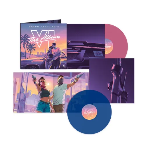 GTA VI: THE ALBUM (140 GR 12"   Exclusive Clear Pink / Clear Blue Vinyl edition )