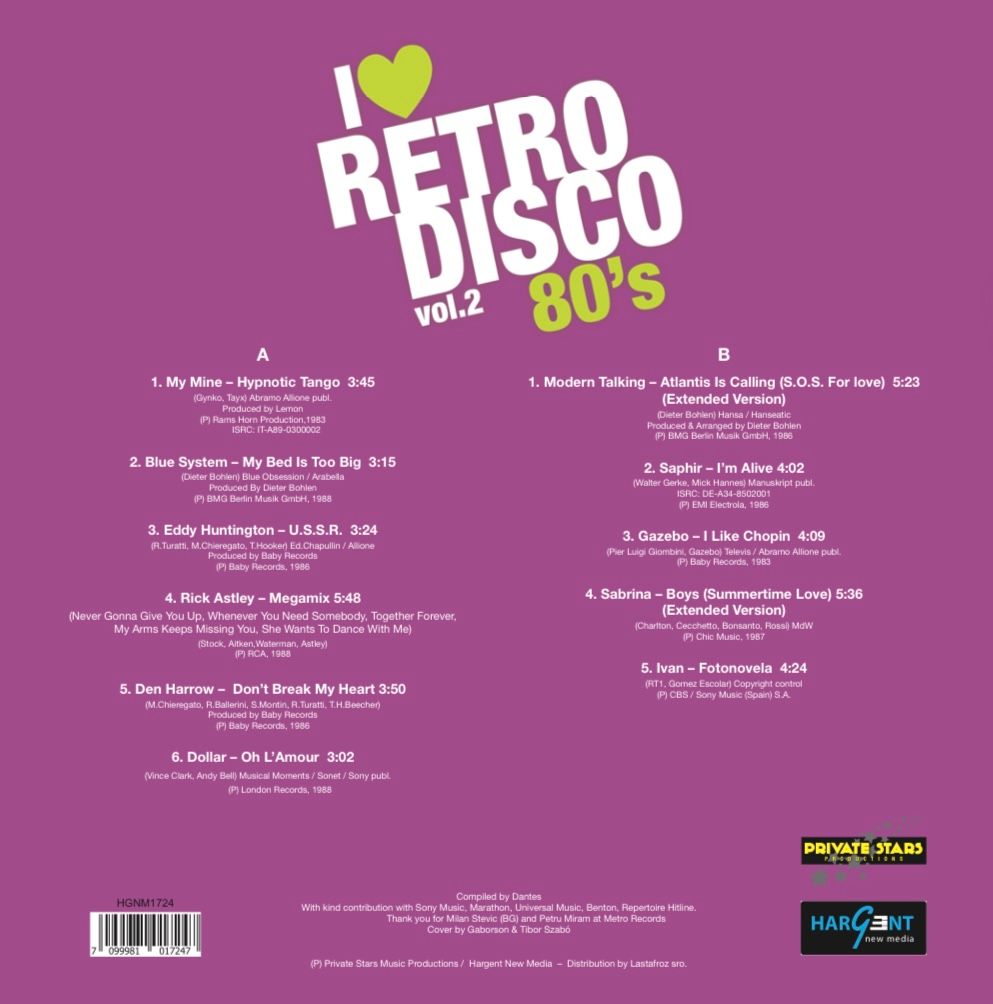 I LOVE RETRO DISCO 80's  - VOL. 2