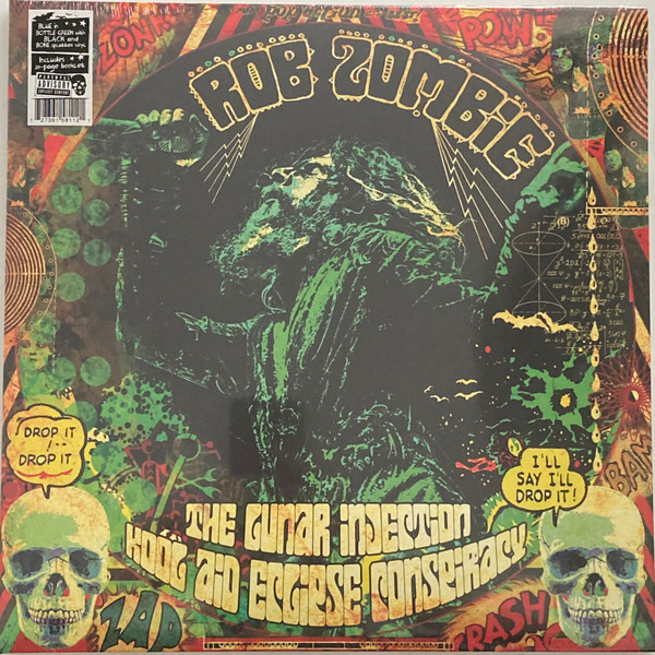 ROB ZOMBIE - LUNAR INJECTION KOOL A...-BLUE IN BOTTLE GREEN WITH BLACK AND BONE SPLATTER