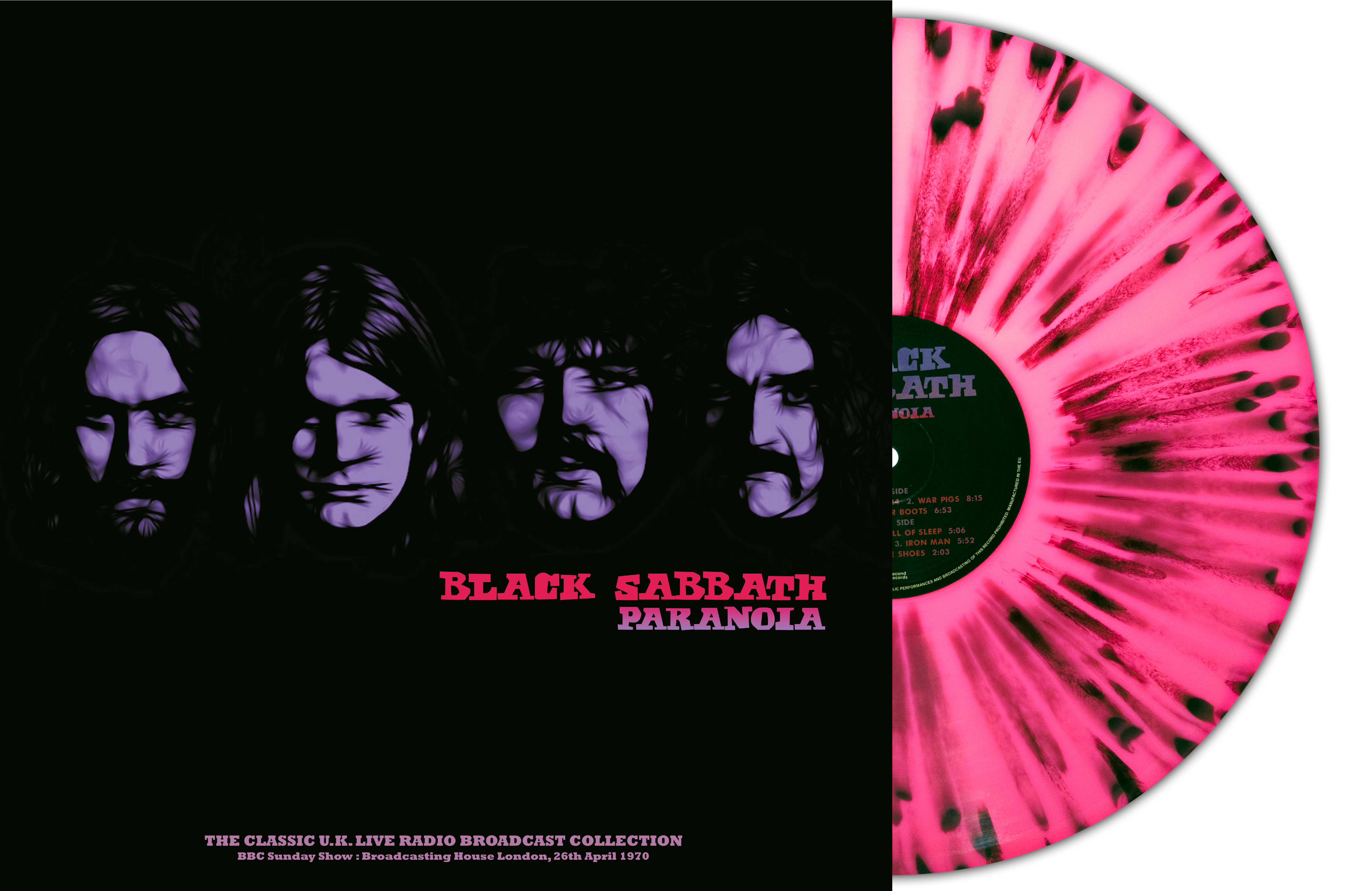 PARANOIA - BBC SUNDAY SHOW, LONDON 1970 (PINK/BLACK SPLATTER VINYL)